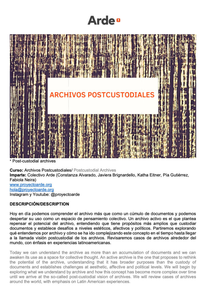 Syllabus - Archivos postcustodiales